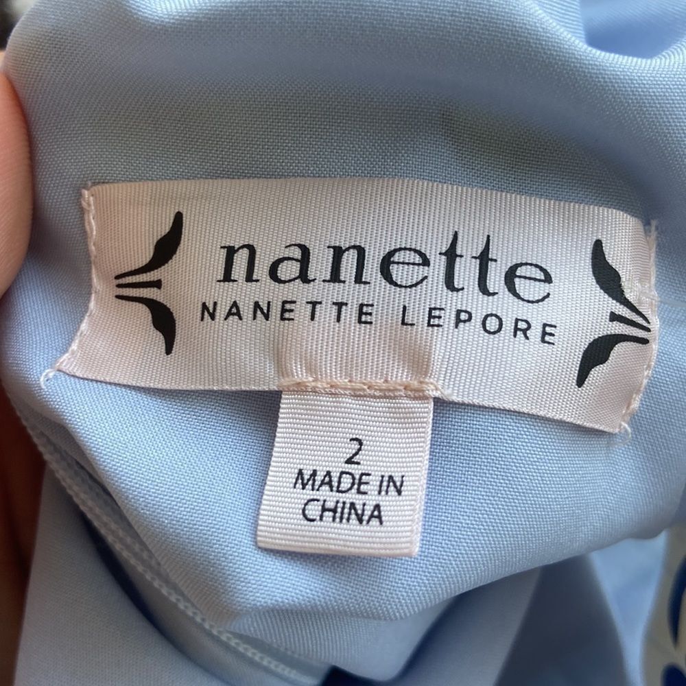 NWT Nanette Lepore Light Blue Floral Hummingbird Dress 2 - Picture 10 of 11